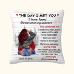 Personalizzato The Day I Met You Busy City Design Cuscino da lancio Regalo di compleanno di San Valentino per la coppia