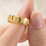Personalized Minimalist Letter Block Ring with CZ Birthday Anniversary Valentine's Day Gift for Women