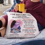 Personalizzato Il giorno in cui ti ho incontrato linea cuore cuscino copertina decorazione casa regalo di San Valentino per la coppia