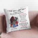 Personalizzato The Day I Met You Busy City Design Cuscino da lancio Regalo di compleanno di San Valentino per la coppia