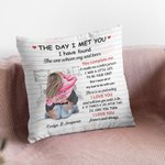 Personalized The Day I Met You Cozy Bed Design Throw Pillow Cover Valentine's Day Birthday Gift for Couple