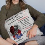 Personalizzato The Day I Met You Busy City Design Cuscino da lancio Regalo di compleanno di San Valentino per la coppia