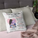 Personalizzato Il giorno in cui ti ho incontrato linea cuore cuscino copertina decorazione casa regalo di San Valentino per la coppia
