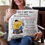 Personalized The Day I Met You Living Room Design Throw Pillow Cover Valentine's Day Gift for Couple