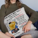Personalized The Day I Met You Living Room Design Throw Pillow Cover Valentine's Day Gift for Couple