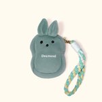 Personalized Macaron Color Cute Bunny Plush Coin Purse Wallet with Name Easter Basket Stuffers Birthday Gift for Kids