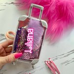 Boîte en Forme de Valise Personnalisée avec Nom ou Lettre en Police Fille Rose Cadeau Anniversaire Voyage pour Femme