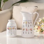 Personalized Birth Month Flower Ceramic Vase Home Decoration Mother's Day Birthday Gift for Mom Grandma