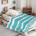 Manta personalizada de forro polar suave a rayas clásicas con nombre Regalo de cumpleaños para un amigo de la familia