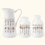 Personalized Birth Month Flower Ceramic Vase Home Decoration Mother's Day Birthday Gift for Mom Grandma