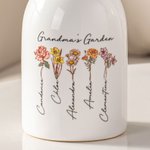 Personalized Birth Month Flower Ceramic Vase Home Decoration Mother's Day Birthday Gift for Mom Grandma