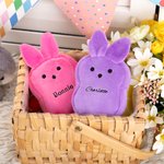 Porte Monnaie Personnalisé avec Nom Sac en Peluche Lapin Cadeau de Pâques Fête pour Enfants