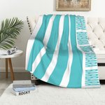 Manta personalizada de forro polar suave a rayas clásicas con nombre Regalo de cumpleaños para un amigo de la familia