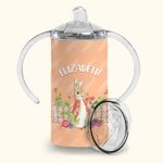 Personalized Peter Rabbit 12oz Tumbler Cup with Name and Two Lids Birthday Easter Gift for Kids