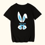 Personalized 100% Cotton Multi Colors Bunny Ears T-Shirt with Name Easter Gift for Kids