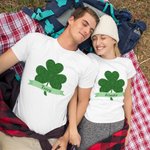 Personalised Four Leaf Clover Lucky T-Shirt Sweatshirt with Name St Patrick's Day Gift for Kid Family
