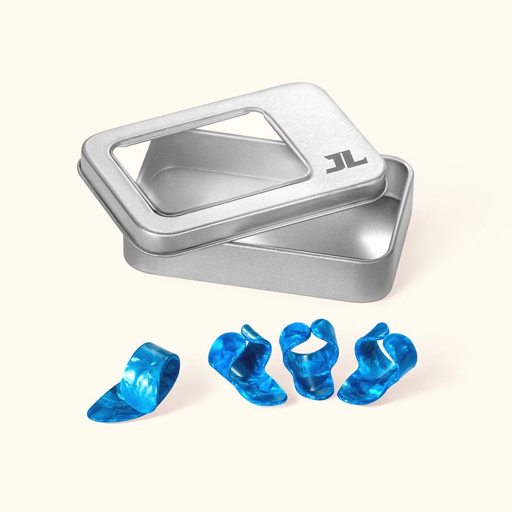 Set de 4 Plectres de Guitare Ajustables avec Étui Cadeau Anniversaire pour Débutant en Guitare