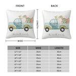 Personalized Colorful Truck Throw Pillow Cover with Easter Eggs Carrot Design Home Decor Easter Gift for Kids