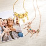 Personalisierte Rose Birthstone Halskette mit Namen Blatt Charme Familie Zirkon Schmuck Jahrestag Geburtstag Geschenk für sie