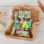 Personalized Wooden Highland Cow Piggy Bank with Name Room Decor Christmas Birthday Educational Gift for Kid