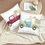 Personalized Colorful Truck Throw Pillow Cover with Easter Eggs Carrot Design Home Decor Easter Gift for Kids