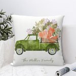 Personalized Colorful Truck Throw Pillow Cover with Easter Eggs Carrot Design Home Decor Easter Gift for Kids