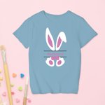 Personalized 100% Cotton Multi Colors Bunny Ears T-Shirt with Name Easter Gift for Kids