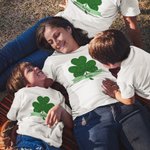 Personalised Four Leaf Clover Lucky T-Shirt Sweatshirt with Name St Patrick's Day Gift for Kid Family