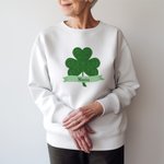 Personalised Four Leaf Clover Lucky T-Shirt Sweatshirt with Name St Patrick's Day Gift for Kid Family
