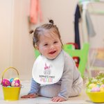 Personalised Cute Bunny Baby Bib with Name First Easter Gift For Baby New Mom