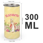 Personalized Peter Rabbit 12oz Tumbler Cup with Name and Two Lids Birthday Easter Gift for Kids