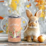 Personalized Peter Rabbit 12oz Tumbler Cup with Name and Two Lids Birthday Easter Gift for Kids
