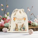 Personalisierte Aquarell Hase Garten Drawstring Geschenk Tasche mit Namen Ostern Gunst Geschenk für Kinder