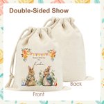 Personalisierte Aquarell Hase Garten Drawstring Geschenk Tasche mit Namen Ostern Gunst Geschenk für Kinder
