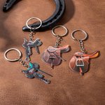 Personalized Double-sided Horse Saddle Flat Acrylic Keychain with Name Equestrians Horse Riding Gift for Horse Lover