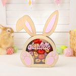 Personalised Cute 3D Easter Bunny Chocolate Eggs Box with Name Happy Easter Gift for Kids