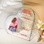 Personalisierte Der Tag traf ich Sie beschäftigt Stadt Design Herz Acryl Plaque mit Namen und Zeichen Valentinstag Jahrestag Geschenk für Paar