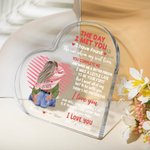 Targa in acrilico personalizzata con nome e caratteri per il giorno dell'anniversario di San Valentino.