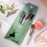 Personalized Ballet Silhouette Makeup Brush Bag Set with 8 Pcs Makeup Brushes and Name Birthday Bridesmaid Gift for Ballet Dancer