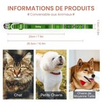 Collier Réglable pour Chien Chat Boucle en Métal Accessoire Personnalisé avec Nom Cadeau de St Patrick pour les Propriétaires et Amoureux des Animaux