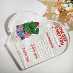 Placa acrílica personalizada con el nombre y los personajes de The Day I Met You Cozy Bed Design Heart Anniversary Gift for Couple