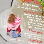 Personalisierte Der Tag traf ich Sie beschäftigt Stadt Design Herz Acryl Plaque mit Namen und Zeichen Valentinstag Jahrestag Geschenk für Paar
