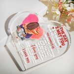 Targa in acrilico personalizzata con nome e caratteri per il giorno dell'anniversario di San Valentino.