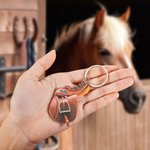 Personalized Double-sided Horse Saddle Flat Acrylic Keychain with Name Equestrians Horse Riding Gift for Horse Lover