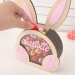 Personalised Cute 3D Easter Bunny Chocolate Eggs Box with Name Happy Easter Gift for Kids