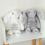 Peluche Lapin en Coton Jouet Personnalisé avec Texte Cadeau Anniversaire Fête pour Enfant