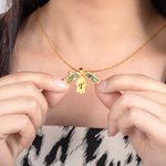Personalisierte exquisite Hand der Fatima böse Auge Schmuck Hamsa Halskette mit eingravierten ersten Amulett für Schutz Geschenk für Frauen