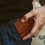 Personalised Slim Leather Wallet Money Clip with Engraved Text Anniversary Father's Day Gift for Men