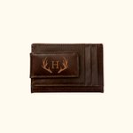 Personalised Slim Leather Wallet Money Clip with Engraved Text Anniversary Father's Day Gift for Men