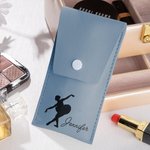 Personalized Ballet Silhouette Makeup Brush Bag Set with 8 Pcs Makeup Brushes and Name Birthday Bridesmaid Gift for Ballet Dancer